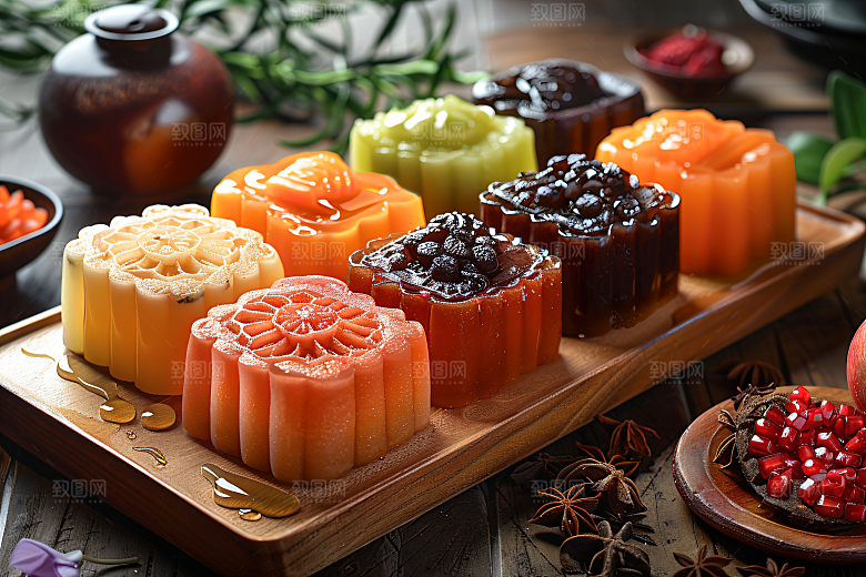 中秋月饼甜点文化摄影图