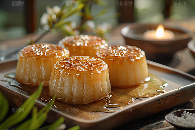 中秋月饼传统节日美食摄影图