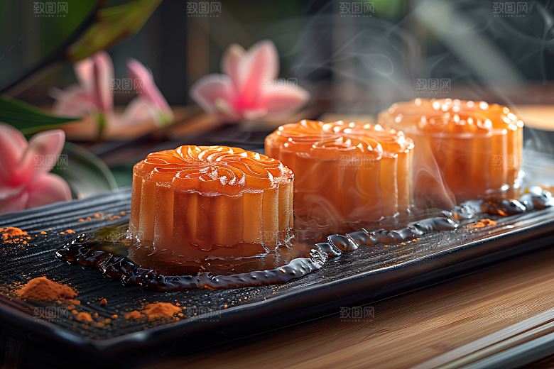 中秋月饼传统节日美味摄影图