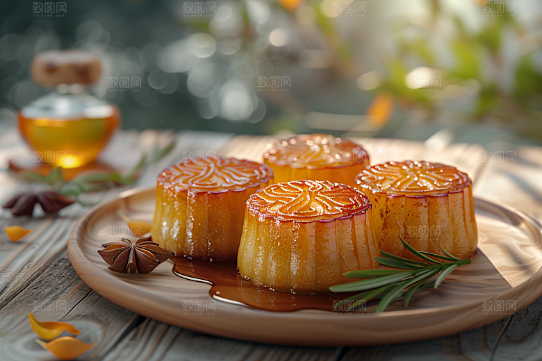中秋月饼莲蓉月饼美食摄影图