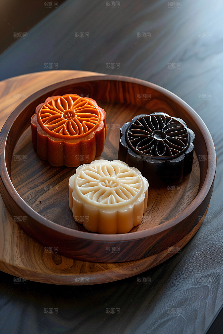 中秋月饼传统节日美味摄影图
