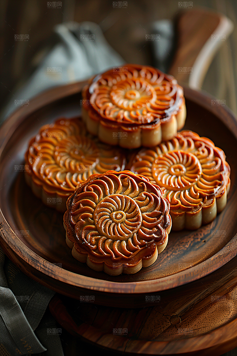 中秋月饼广式月饼习俗摄影图