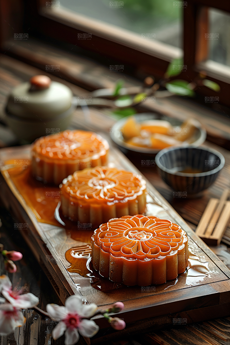 中秋月饼莲蓉月饼文化摄影图
