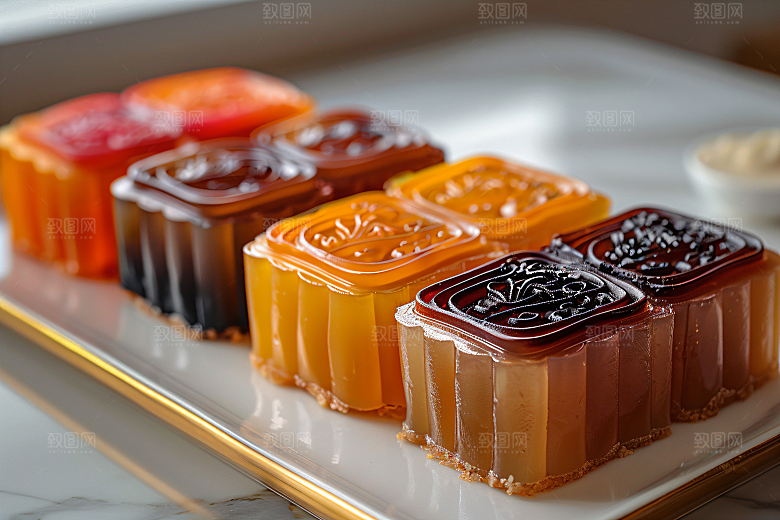 中秋月饼莲蓉月饼传统美食摄影图