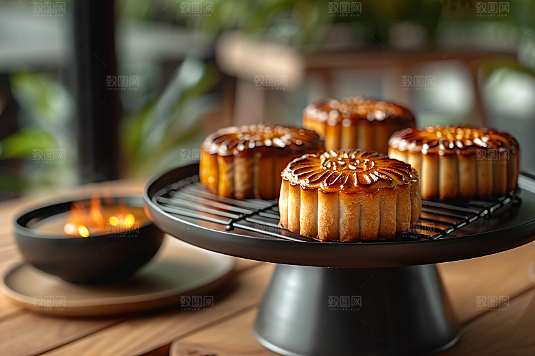 中秋月饼广式月饼高清摄影图