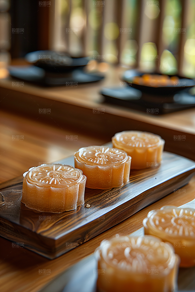 中秋月饼习俗美食摄影图