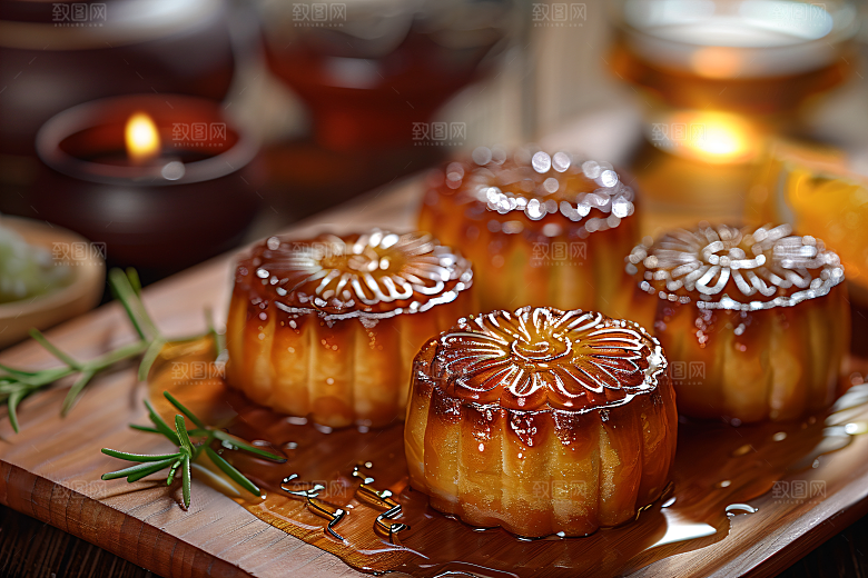 中秋月饼糕点中秋节摄影图