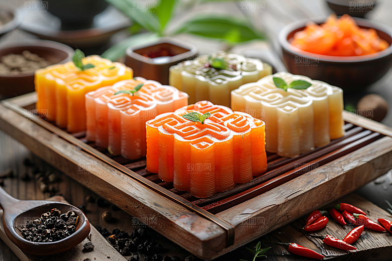 中秋月饼甜点习俗摄影图