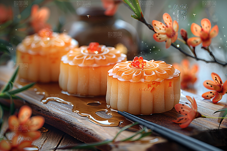 中秋月饼美味文化摄影图