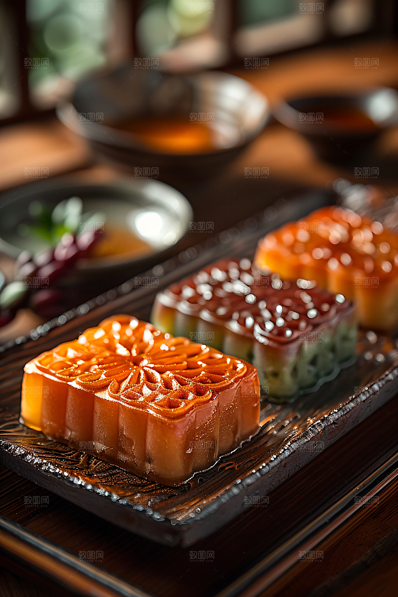 中秋月饼莲蓉月饼高清摄影图