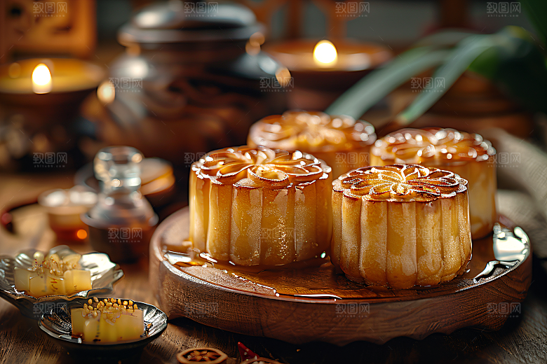 中秋月饼莲蓉月饼高清摄影图