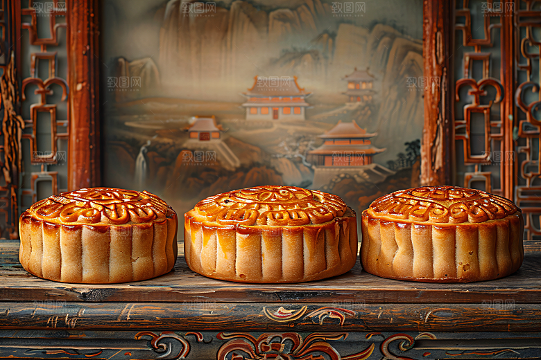 中秋月饼文化糕点摄影图
