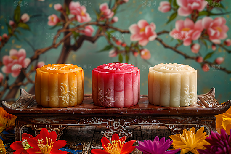 中秋月饼莲蓉月饼传统节日摄影图