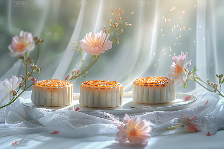中秋月饼传统节日莲蓉月饼摄影图