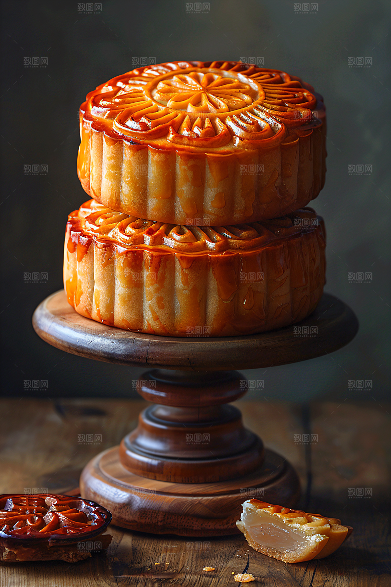 中秋月饼传统美食美食摄影图