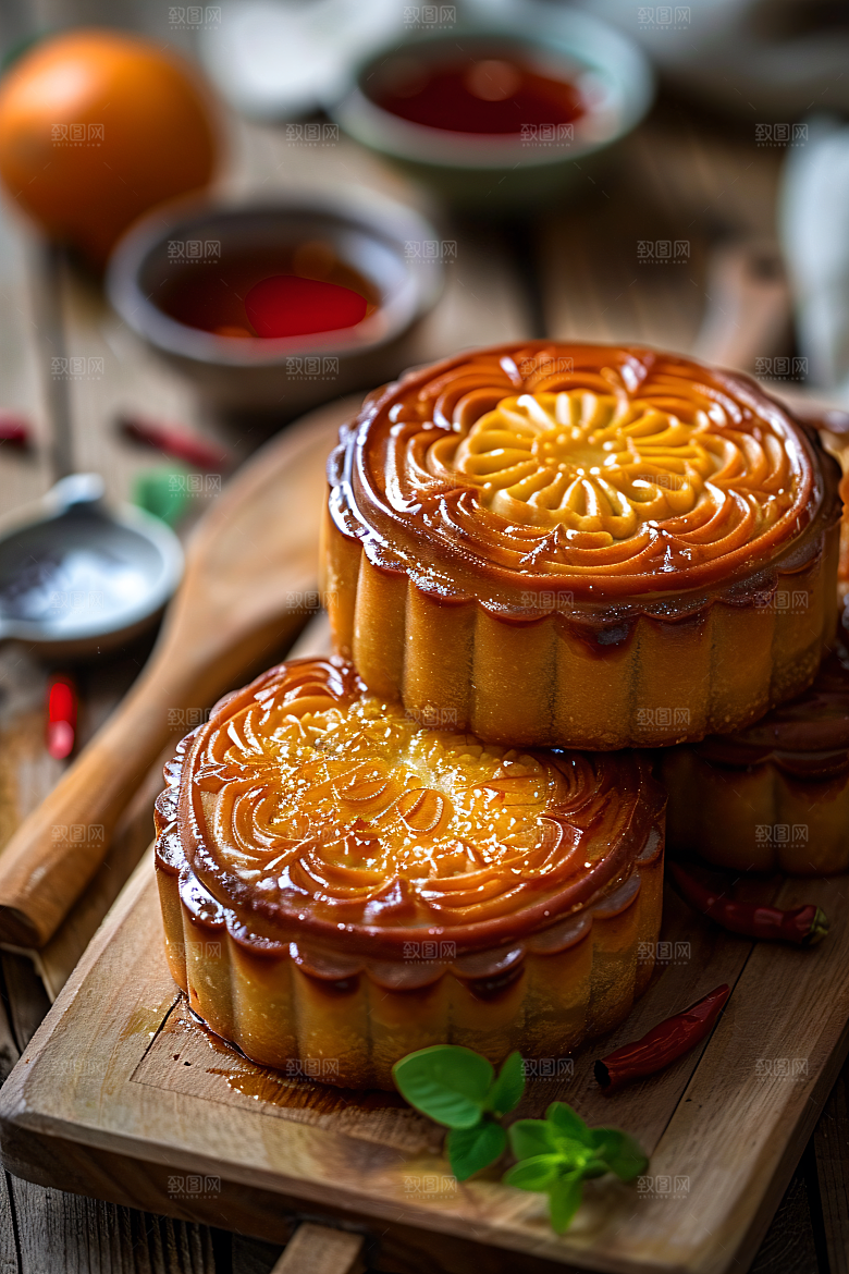 中秋月饼传统节日高清摄影图