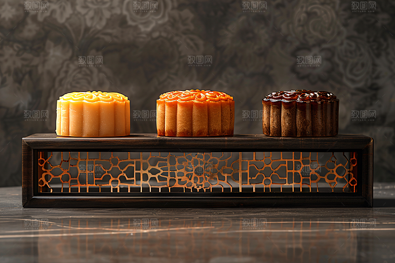 中秋月饼中秋节糕点摄影图