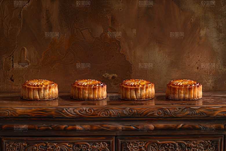 中秋月饼习俗传统节日摄影图
