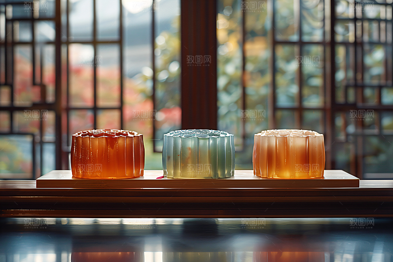 中秋月饼中秋节传统美食摄影图