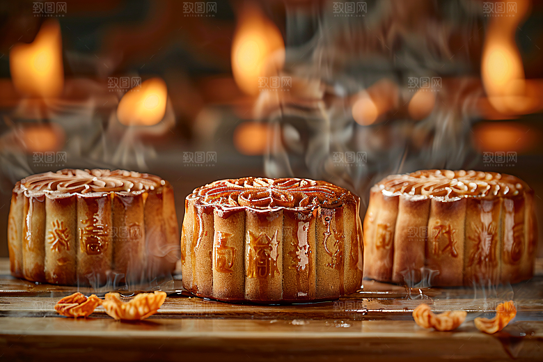 中秋月饼美食甜点摄影图