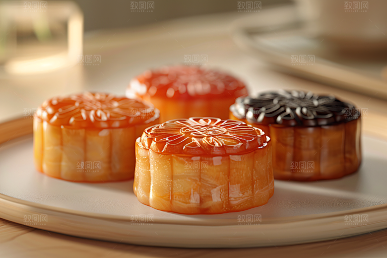 中秋月饼习俗文化摄影图