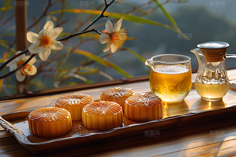 中秋月饼高清文化摄影图