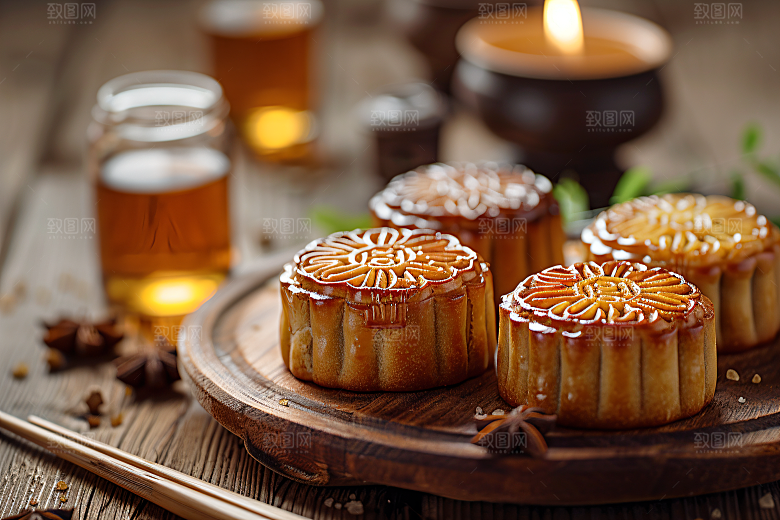 中秋月饼文化高清摄影图