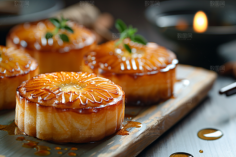 中秋月饼糕点中秋节摄影图