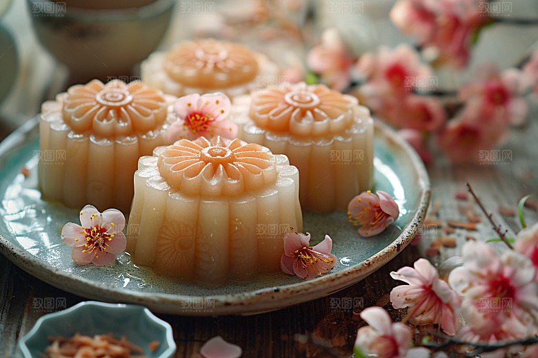 中秋月饼传统节日美食摄影图
