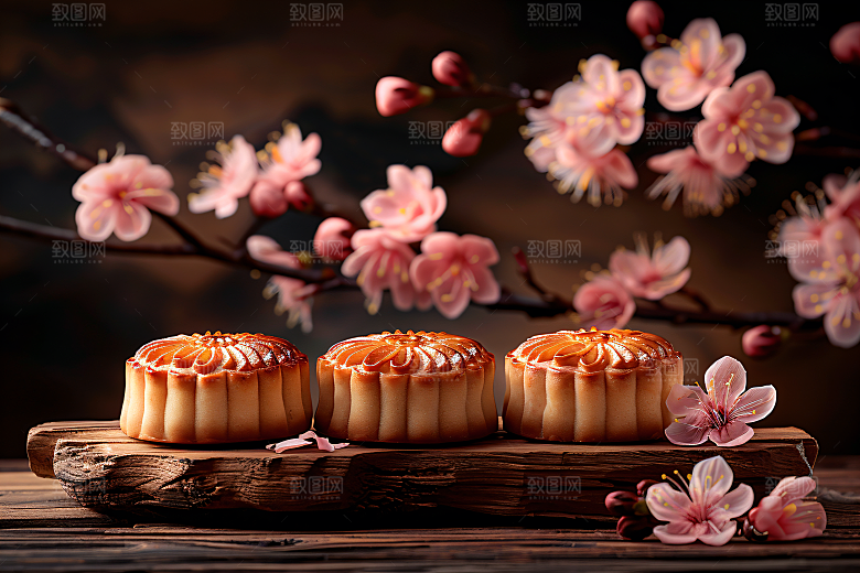中秋月饼莲蓉月饼广式月饼摄影图