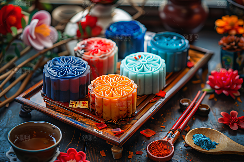 中秋月饼广式月饼高清摄影图