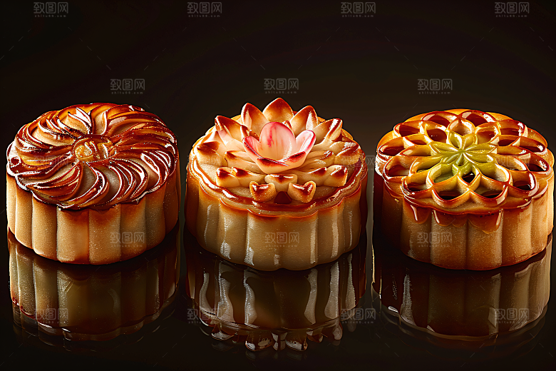 中秋月饼传统节日美食摄影图