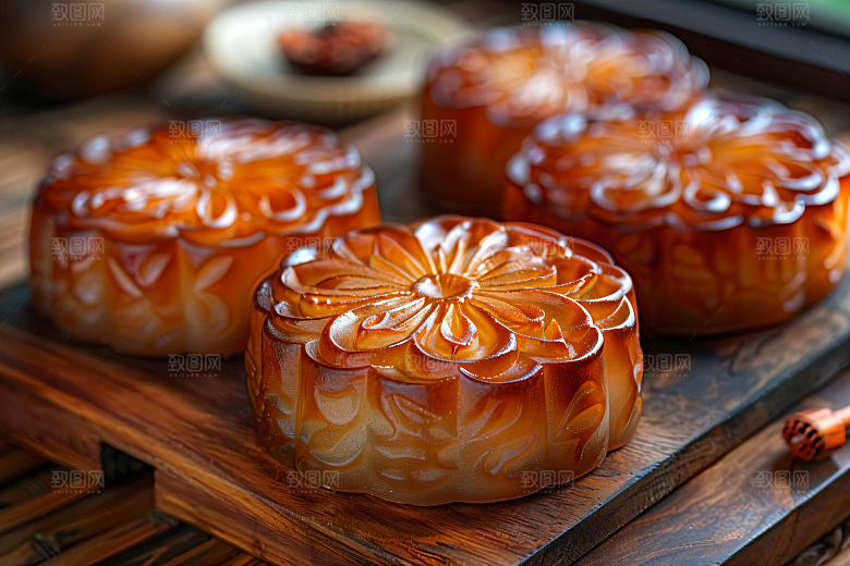 中秋月饼文化传统美食摄影图