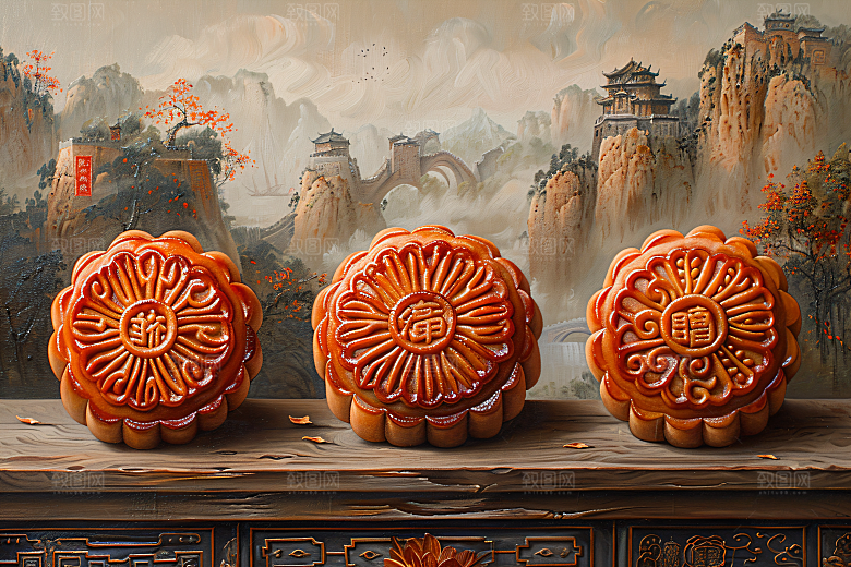 中秋月饼广式月饼高清摄影图