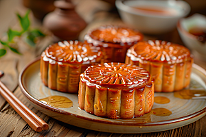 中秋月饼莲蓉月饼中秋节摄影图