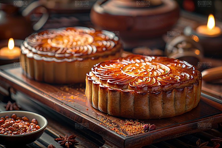 中秋月饼莲蓉月饼传统节日摄影图