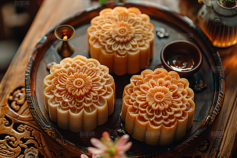 中秋月饼广式月饼糕点摄影图