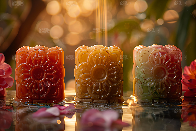中秋月饼美味广式月饼摄影图