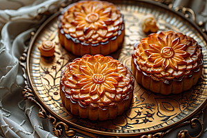中秋月饼美食糕点摄影图