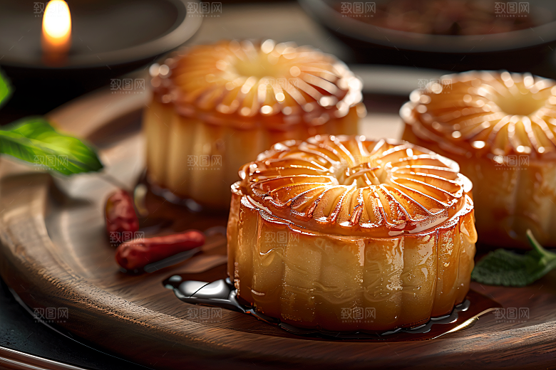 中秋月饼美味传统节日摄影图