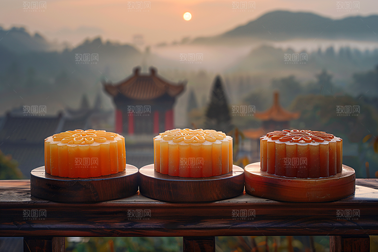 中秋月饼糕点甜点摄影图