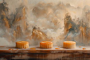 中秋月饼中秋节广式月饼摄影图