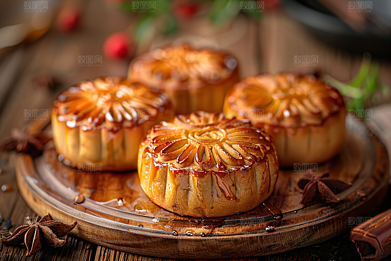 中秋月饼广式月饼传统节日摄影图