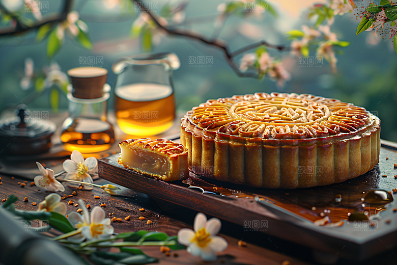 中秋月饼高清文化摄影图