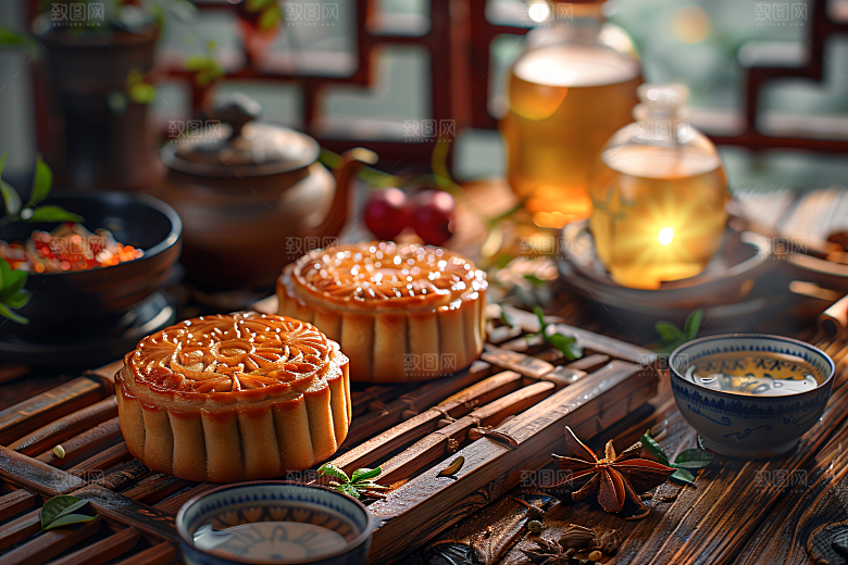 中秋月饼广式月饼传统节日摄影图