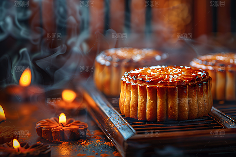 中秋月饼高清广式月饼摄影图