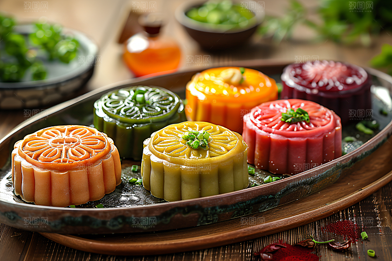 中秋月饼美食传统节日摄影图