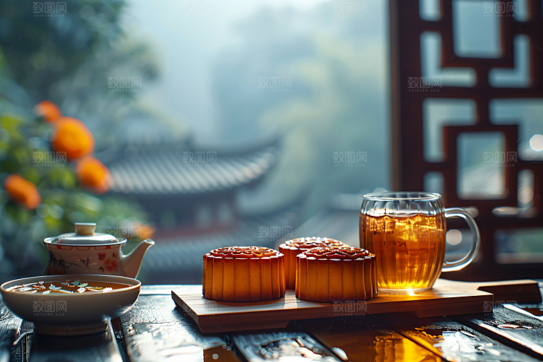 中秋月饼广式月饼文化摄影图