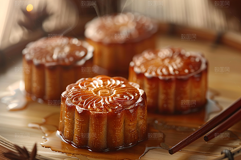 中秋月饼传统美食美食摄影图
