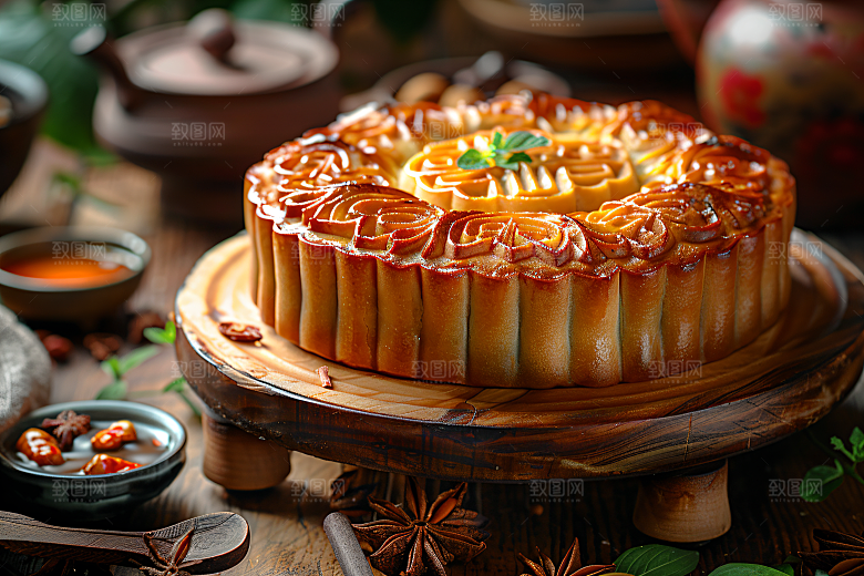 中秋月饼广式月饼中秋节摄影图